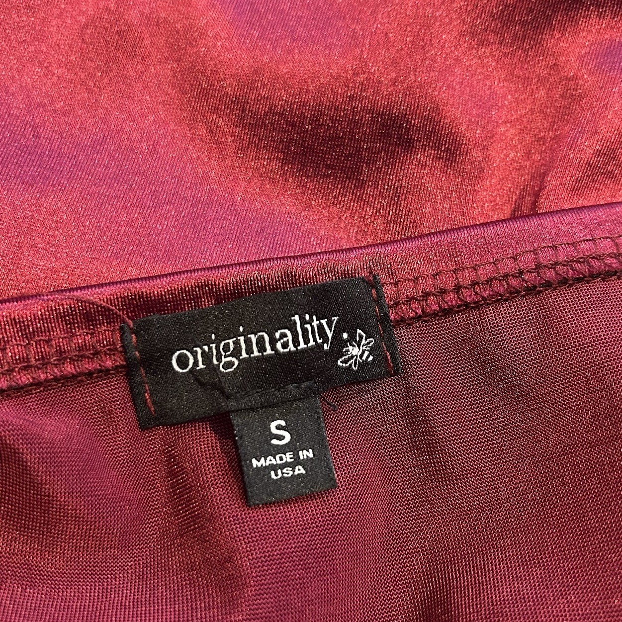 Originality Burgundy Red Slip Mini Dress Size Small Made In USA
