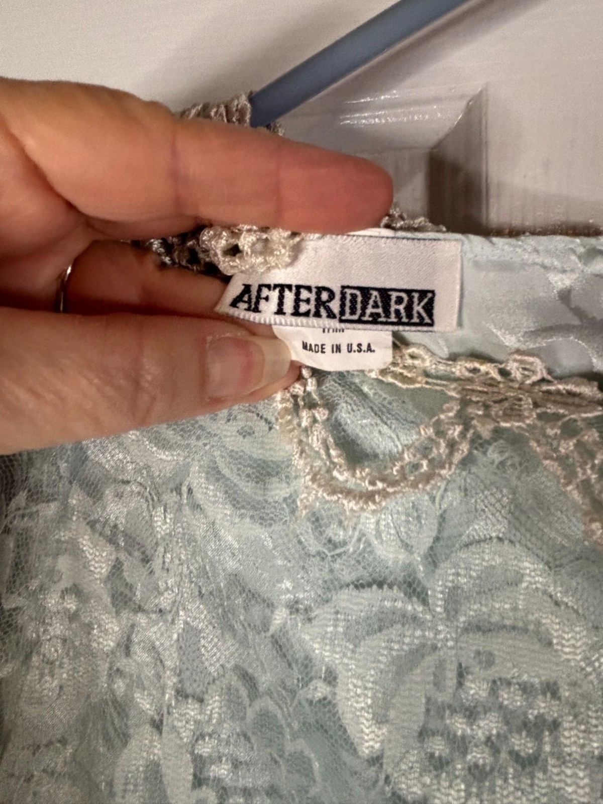 After Dark Dress Mint Green Lace Bow Beaded Size 5/6 USA Made Coquette Glam