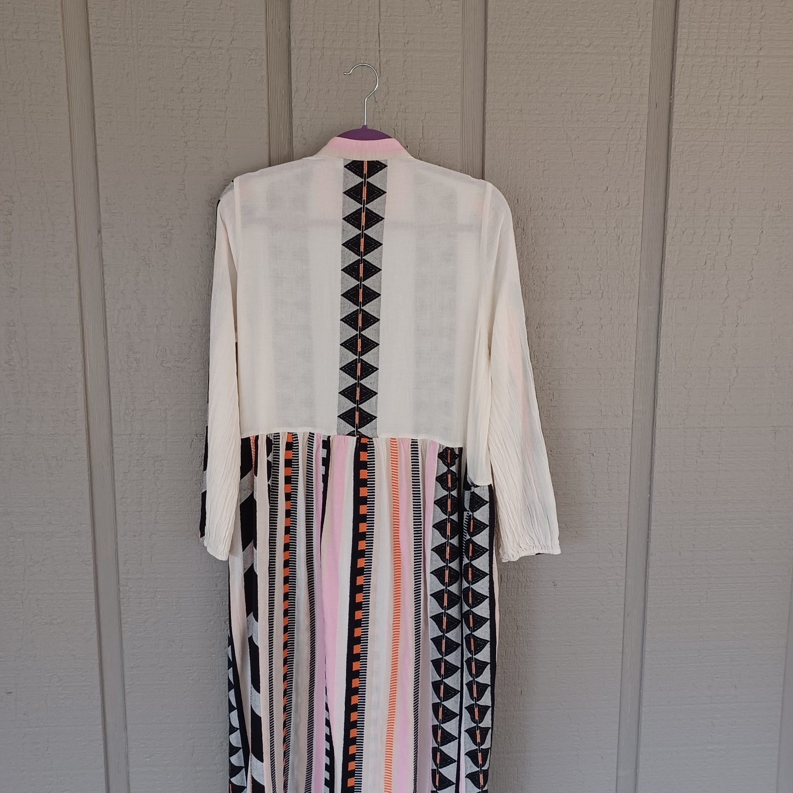 Anthropologe Devotion Twins Long Sleeve Dress Size M Women Boho Cotton Pockets