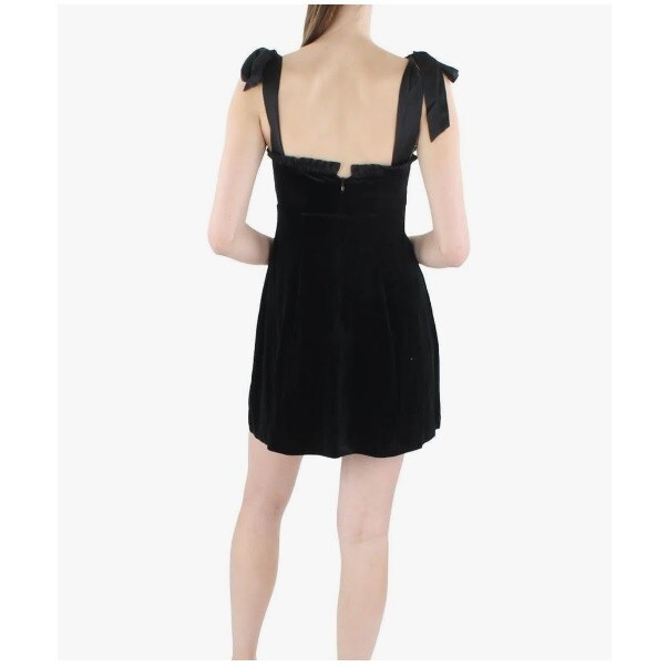 Danielle Bernstein Womens Plus 3X Black Velvet Ribbon Strap Dress NWT BQ19