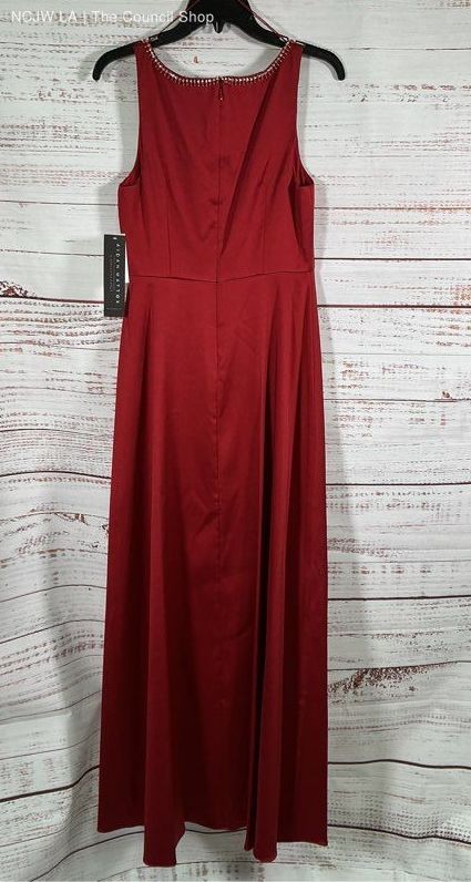 NWT Aidan Mattox Red Stretch Mikado A-Line Gown Size 4 Retail $395