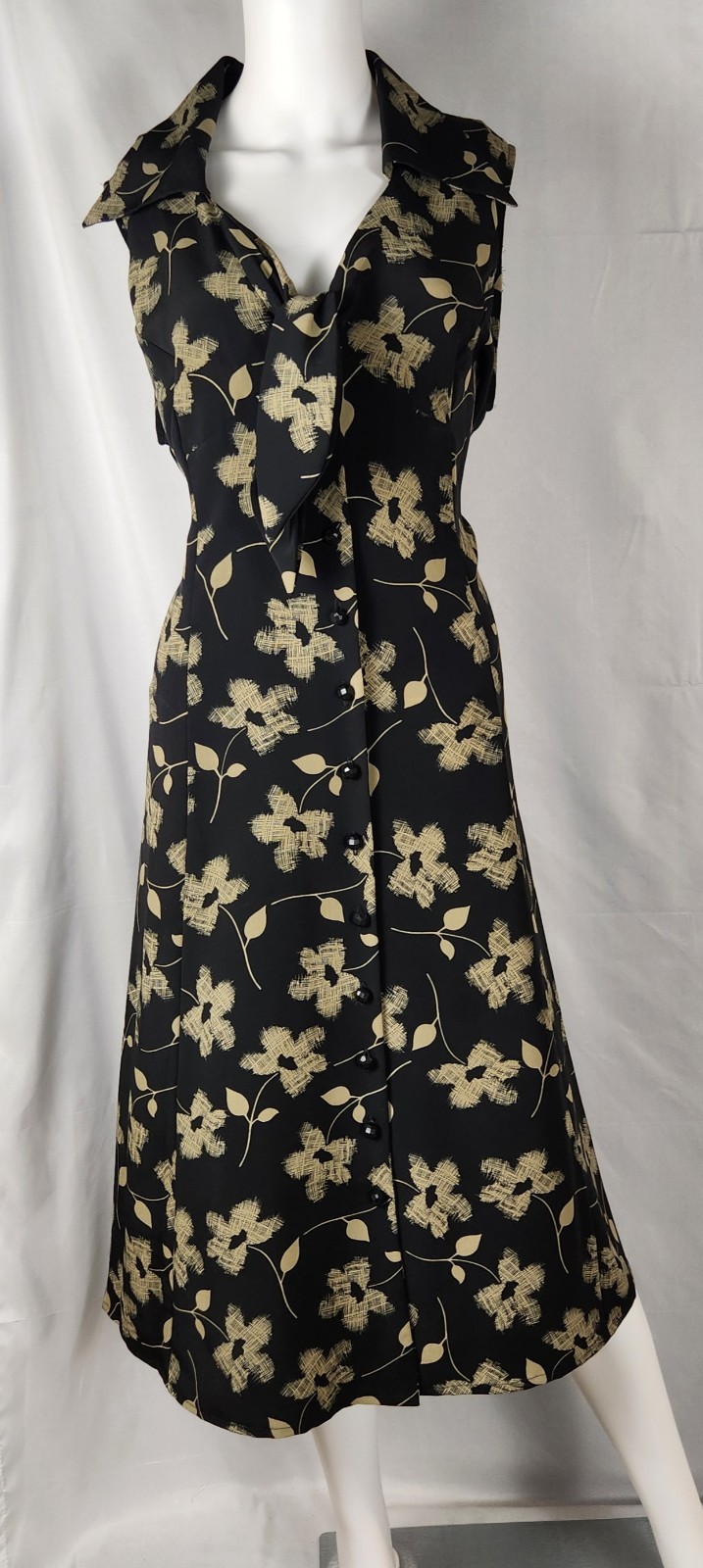 Voir Collection Sleeveless Floral Minimalist/Classic/SlowFashion Shirt Dress XL