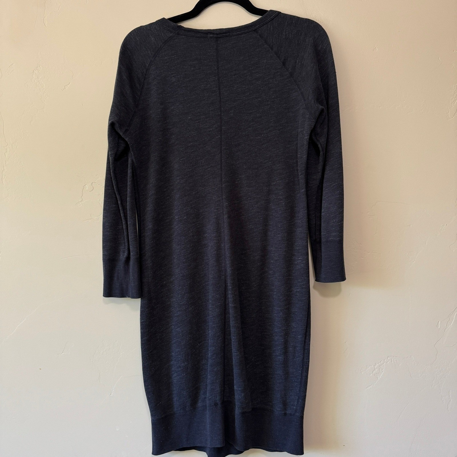 James Perse Raglan Sweatshirt Dress Womens 2 Black Terry Made USA