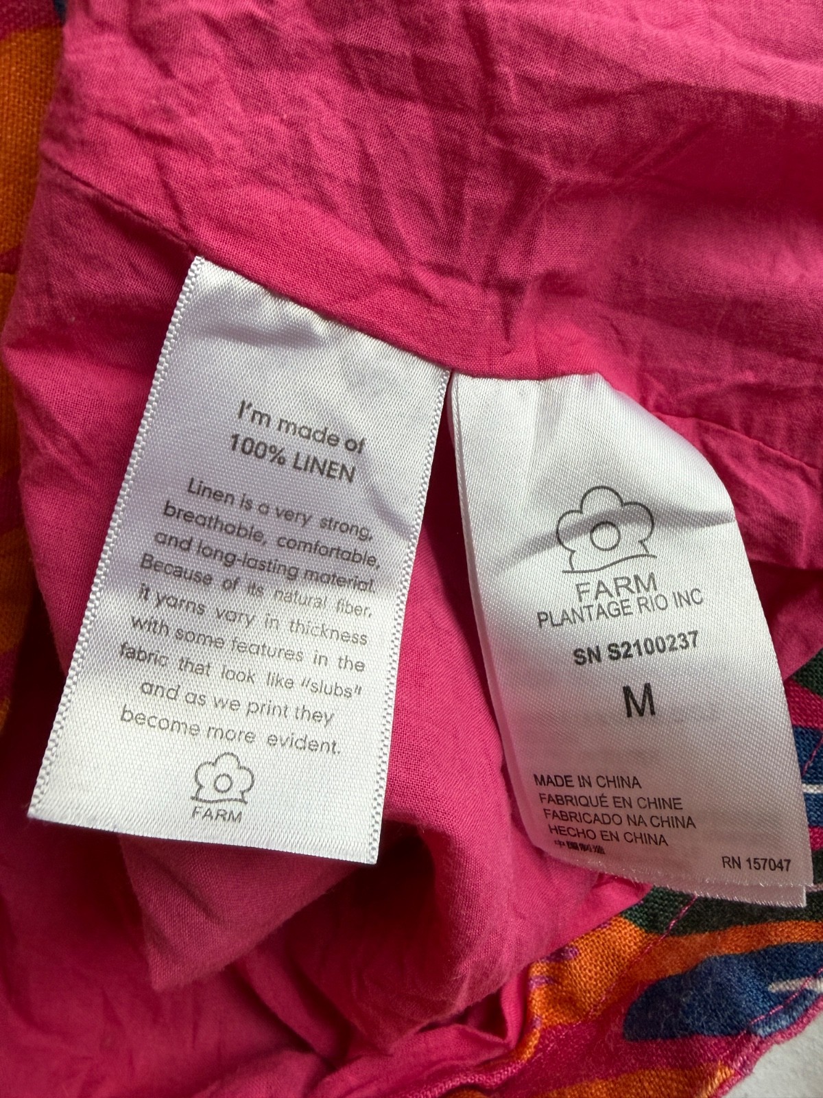 Farm Rio Macaw Linen Minidress Size Medium