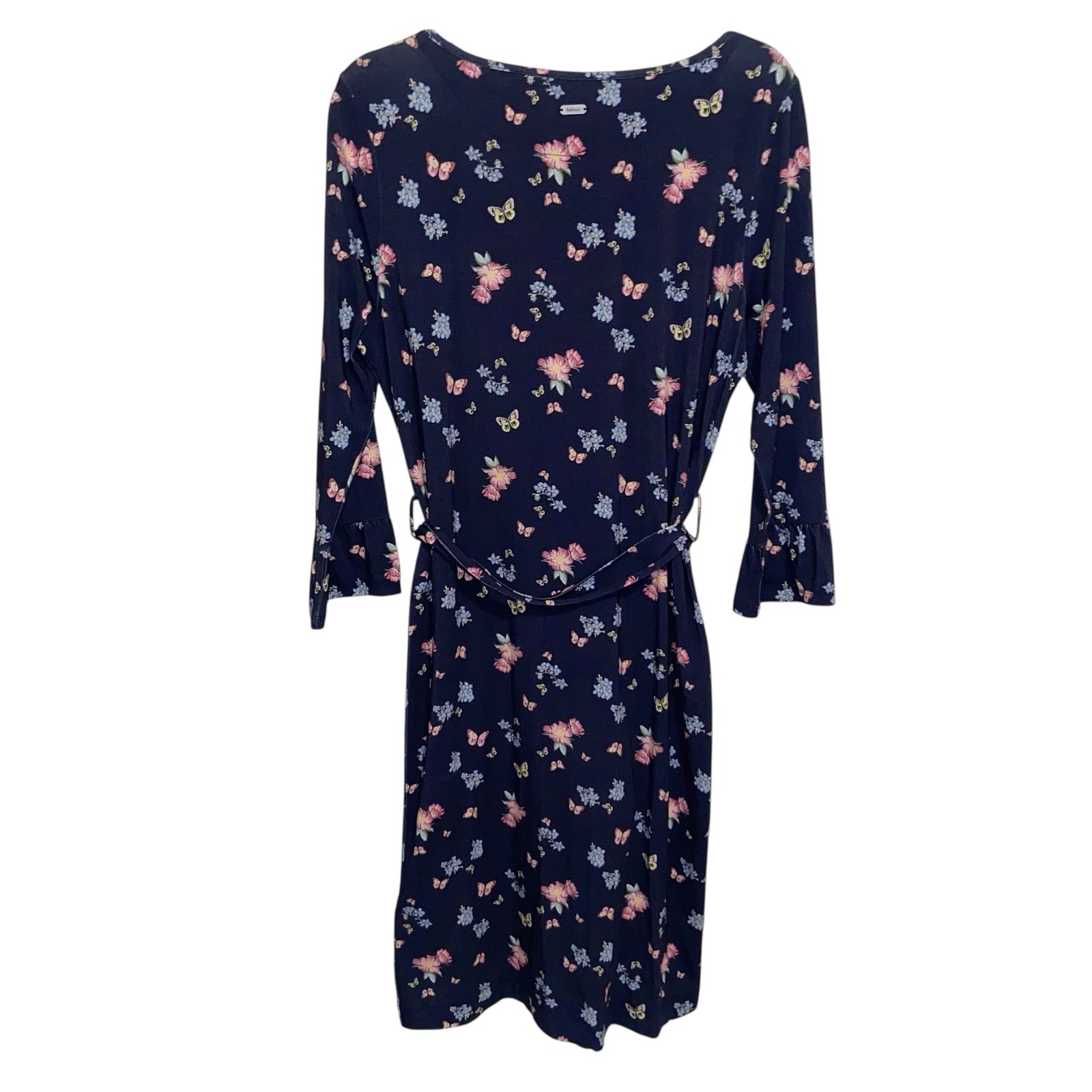 Barbour Dress Womens Size 6 USA Marlowe Floral Navy Preppy Coastal Butterfly