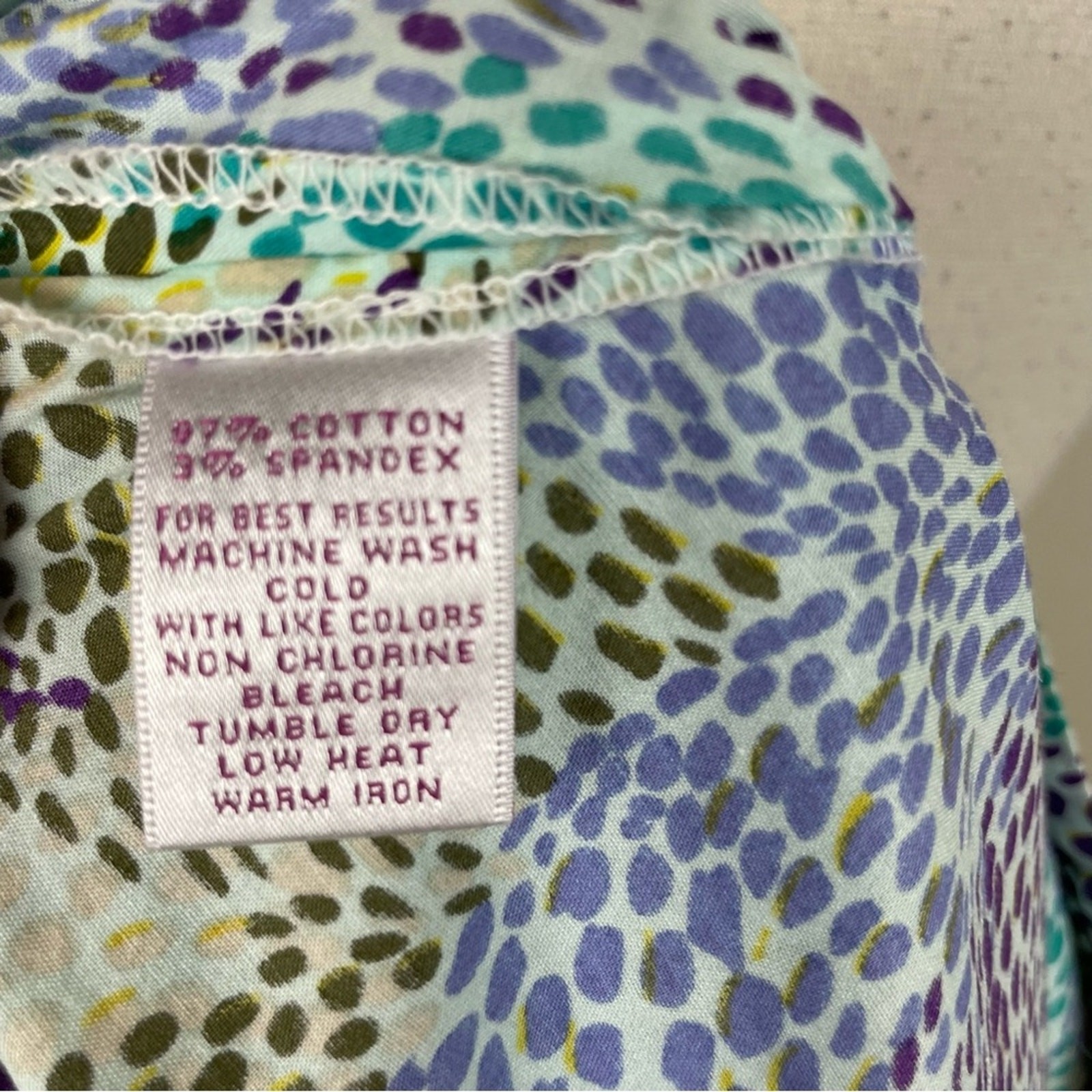 Peter Millar Purple Blue Abstract Print Long Sleeve Dress Medium