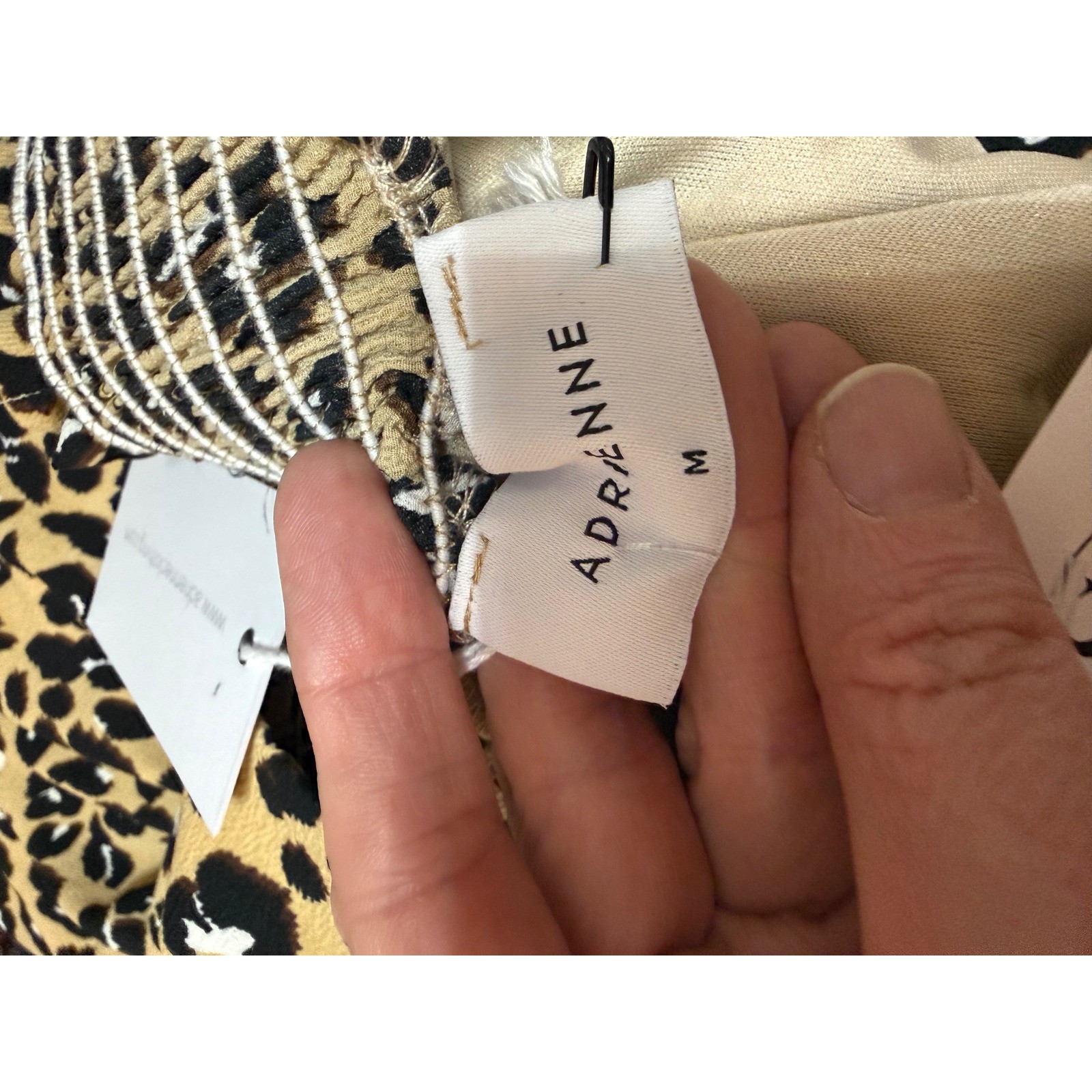 Adrienne Leopard Print Tiered Mini Dress NWT Size M Chic Trendy