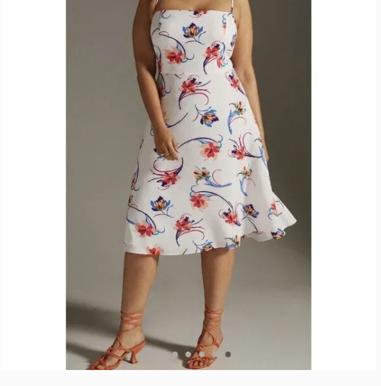 Anthropologie Plus 24W Hutch Declin Dress Colorful Floral on White HTF Size NWT