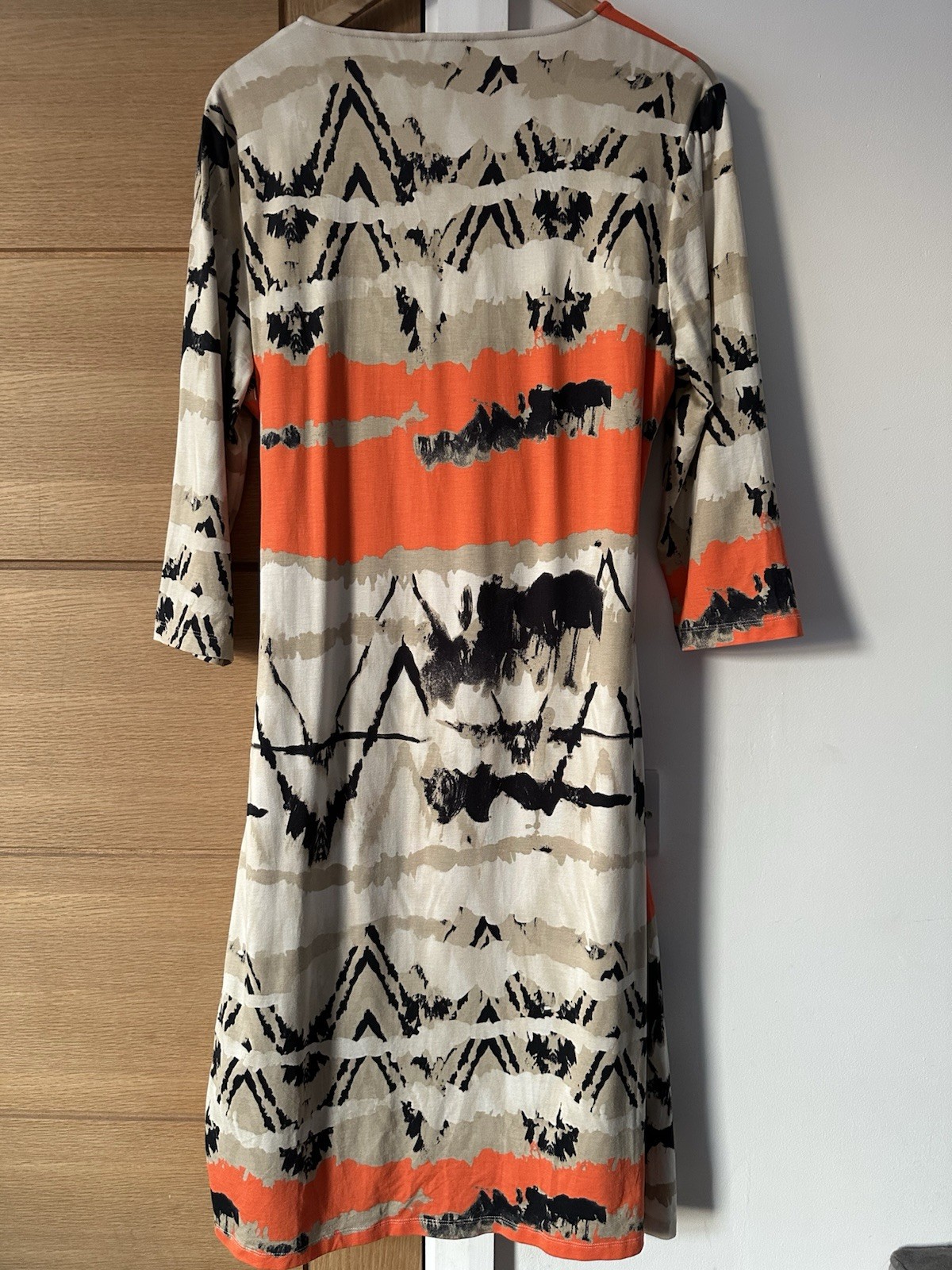 Ariana Wrap Effect Dress Abstract Print Ruched Brand Size 6 EU 46 UK 18