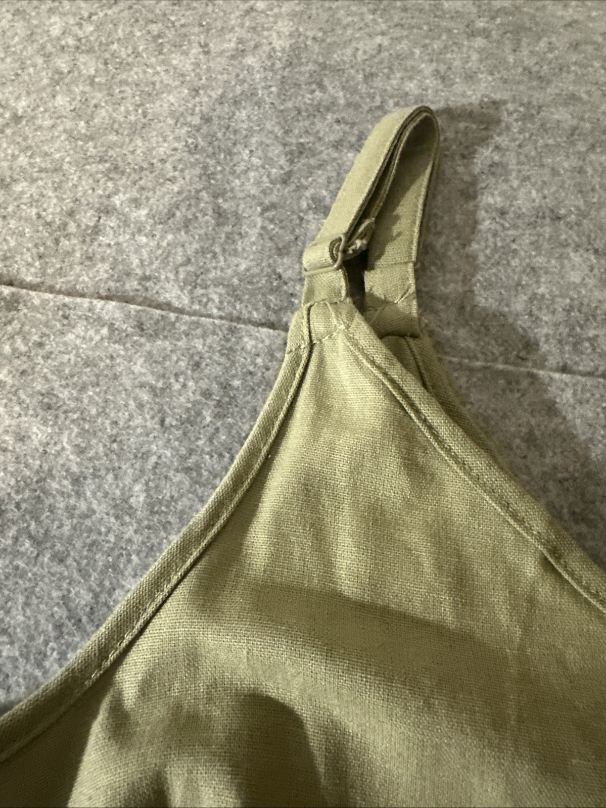 Cotton On Large Linen Blend Full Button Front Mini Dress Tunic Olive Minimalist