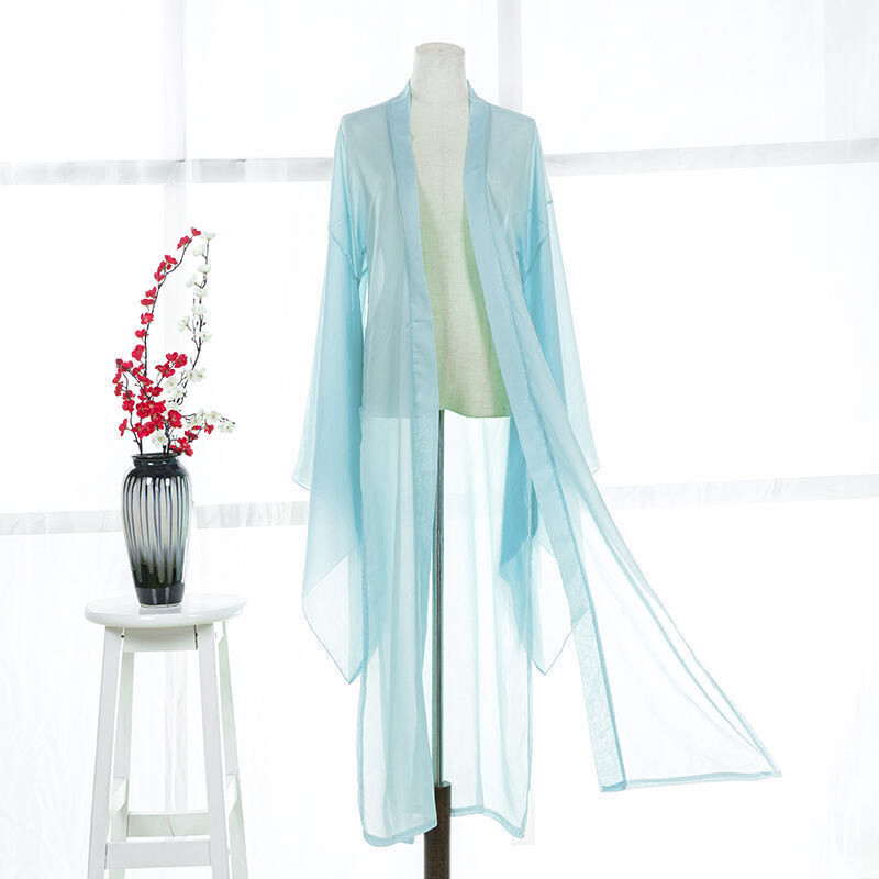 Hanfu Cardigan Ancient Chinese Long Sleeve Shirts Chiffon Coat Dance Clothing