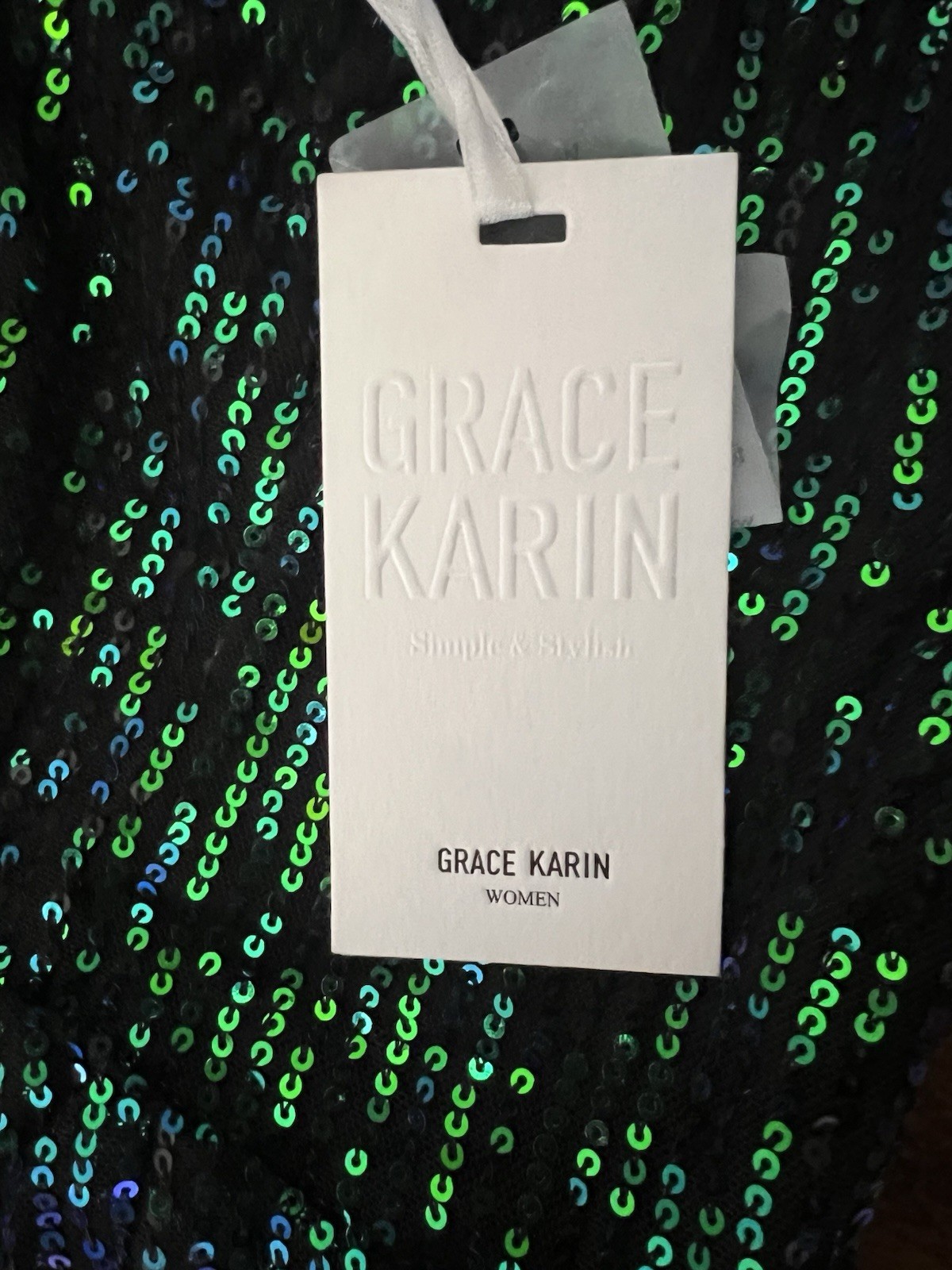 Grace Karen NWT Size M Green Sequence Cocktail Formal Dress