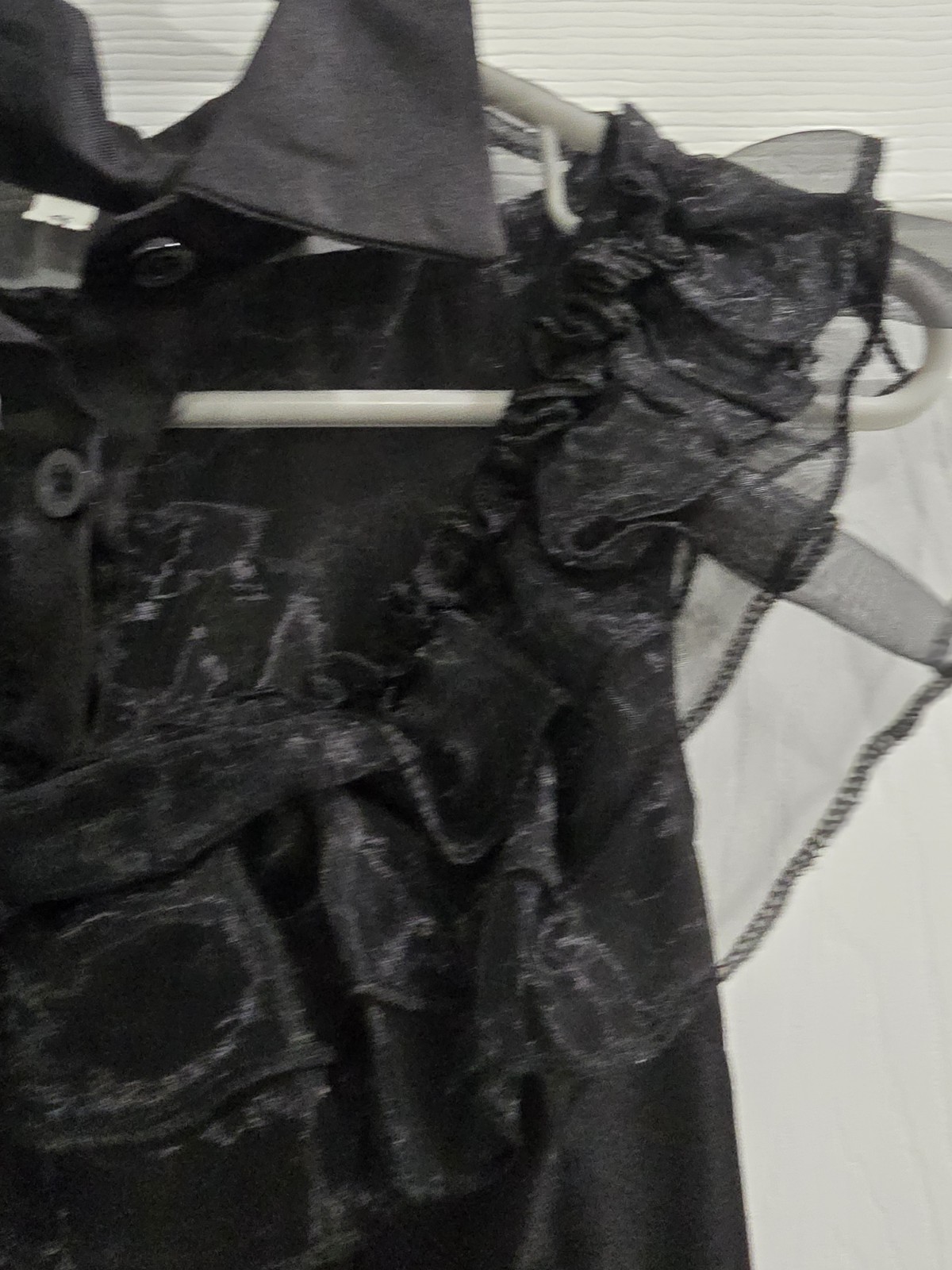 Black Tiered Gothic Punk Tulle Dark Aesthetic Gown Retro Party Size Small EUC