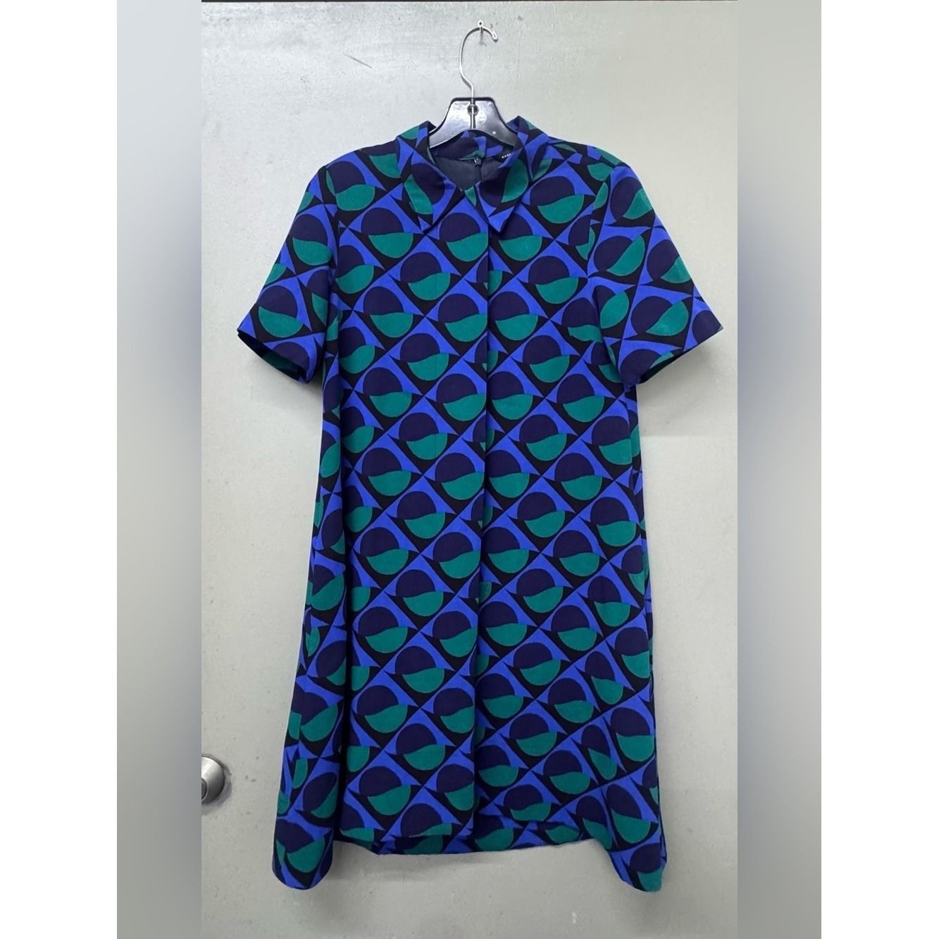Marc by Marc Jacobs Blue Green Teal Graphic Op Art Shift Dress Woman’s size 4