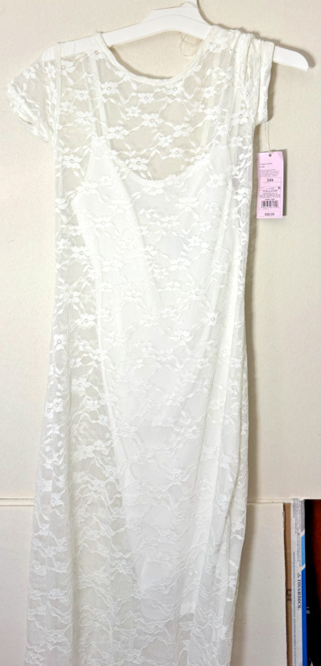 Wild Fable Women’s White Lace Maxi Dress, NWT, XXS