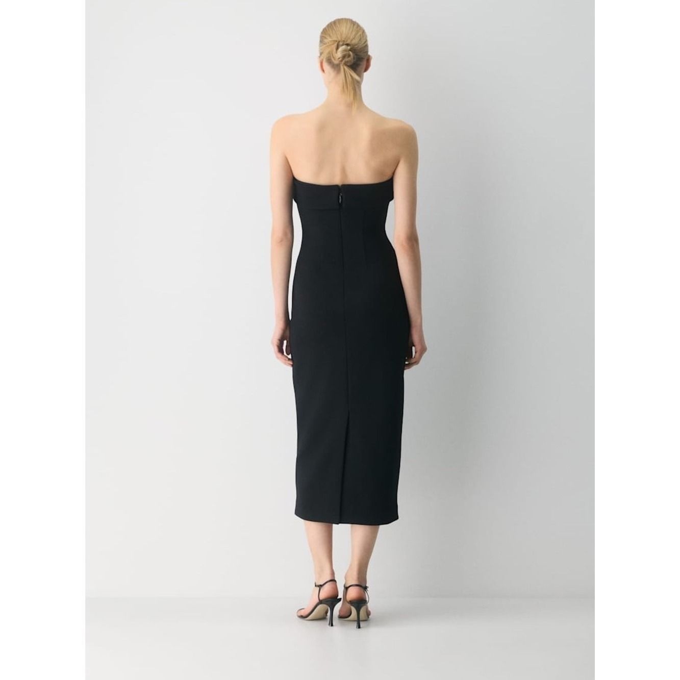 Aritzia Babaton Strapless Black Midi Eyecatcher Dress NWT XS