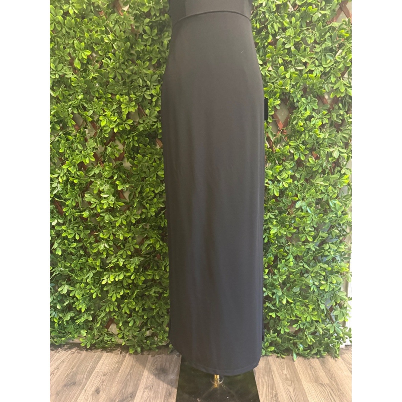 NWT- Romantic Existence Black Column Maxi Dress