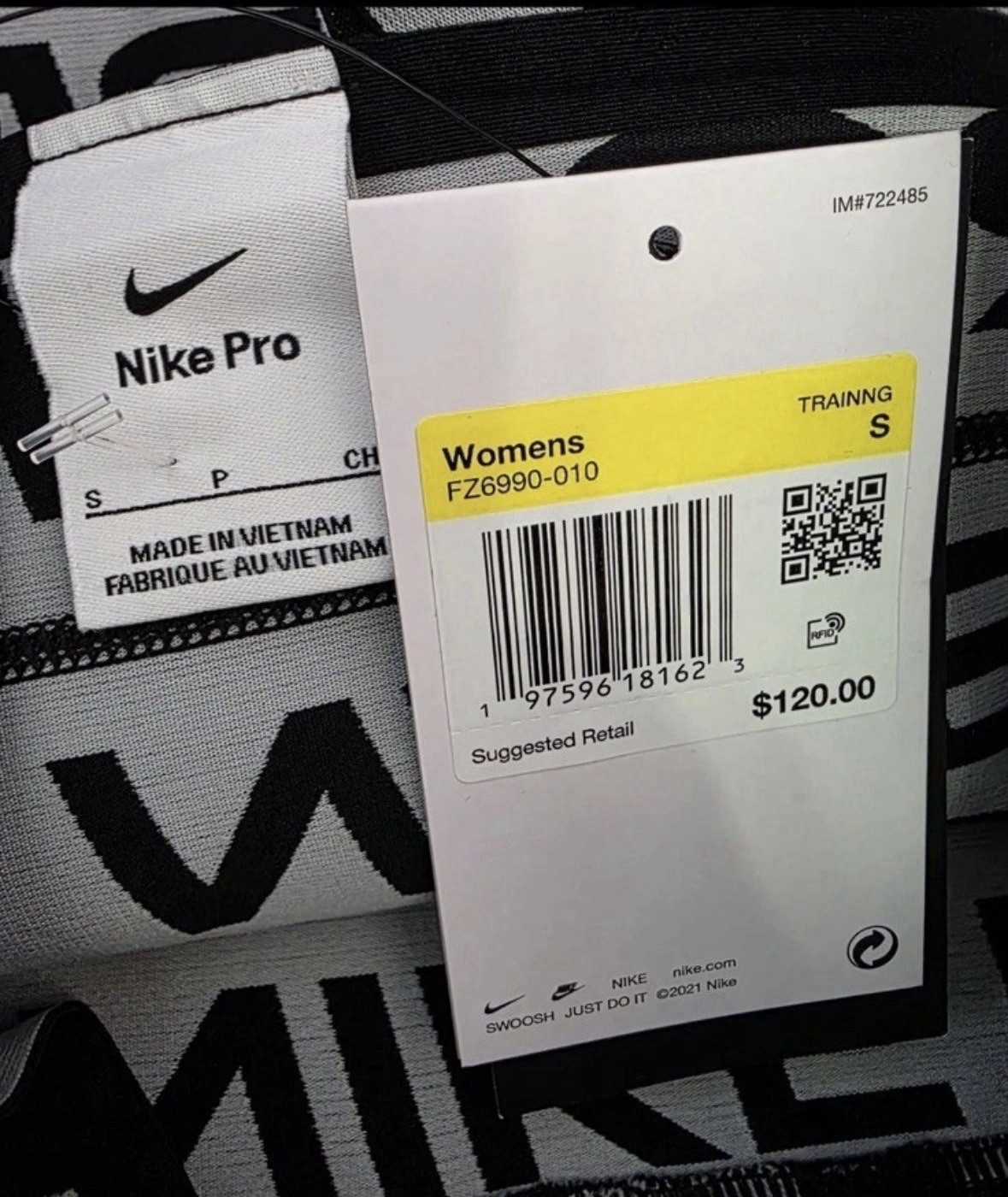 NEW $120 Nike PRO All Over Logo Bandage Dress Black – Women Size S FZ6990-010