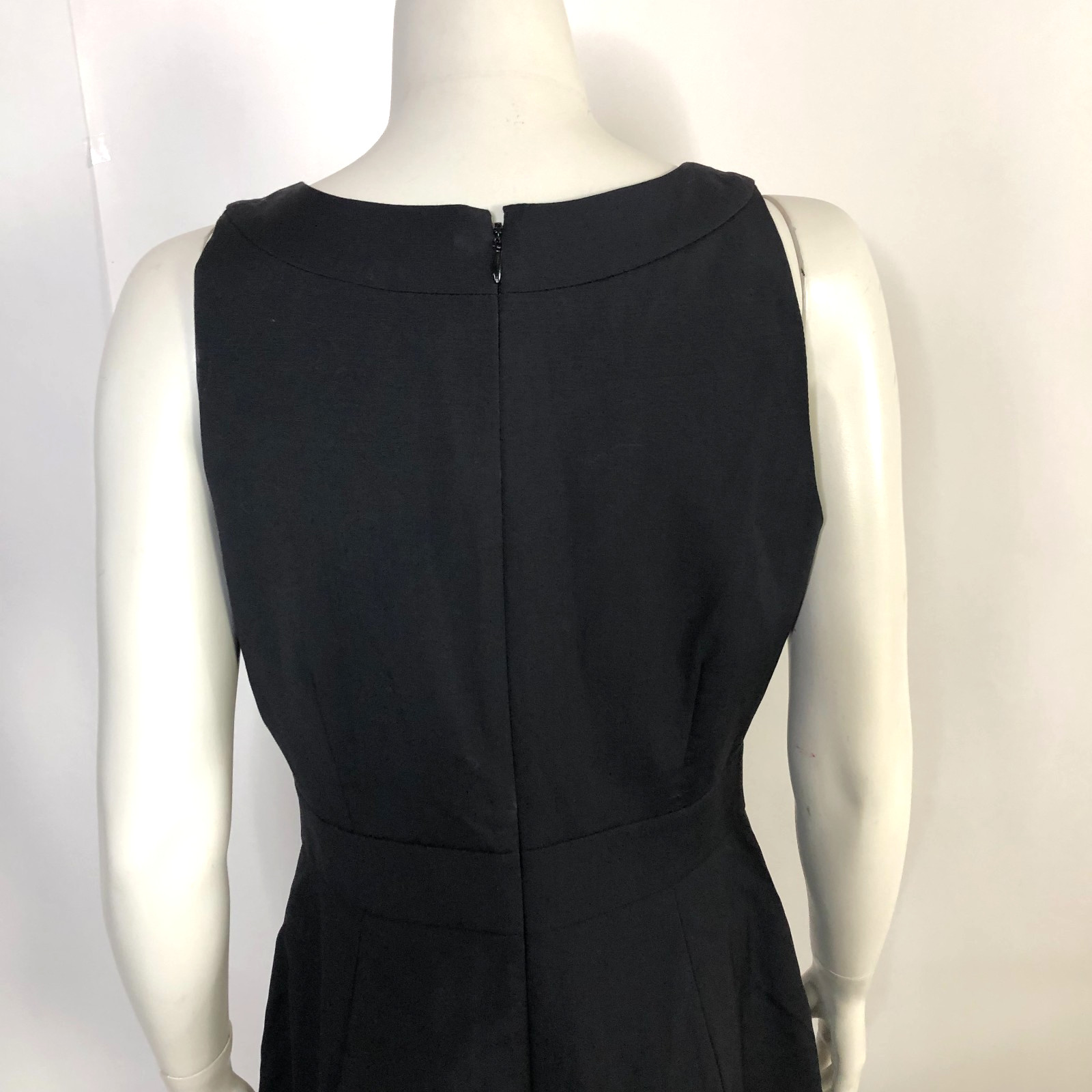 J.Crew Suiting 8 100% Wool Sheath Pleated Knee Length Dress Black MINT 02537