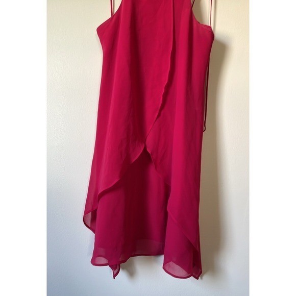 BCBGeneration Pink Layered Chiffon Mini Dress XXS Halter Romantic Party Wedding