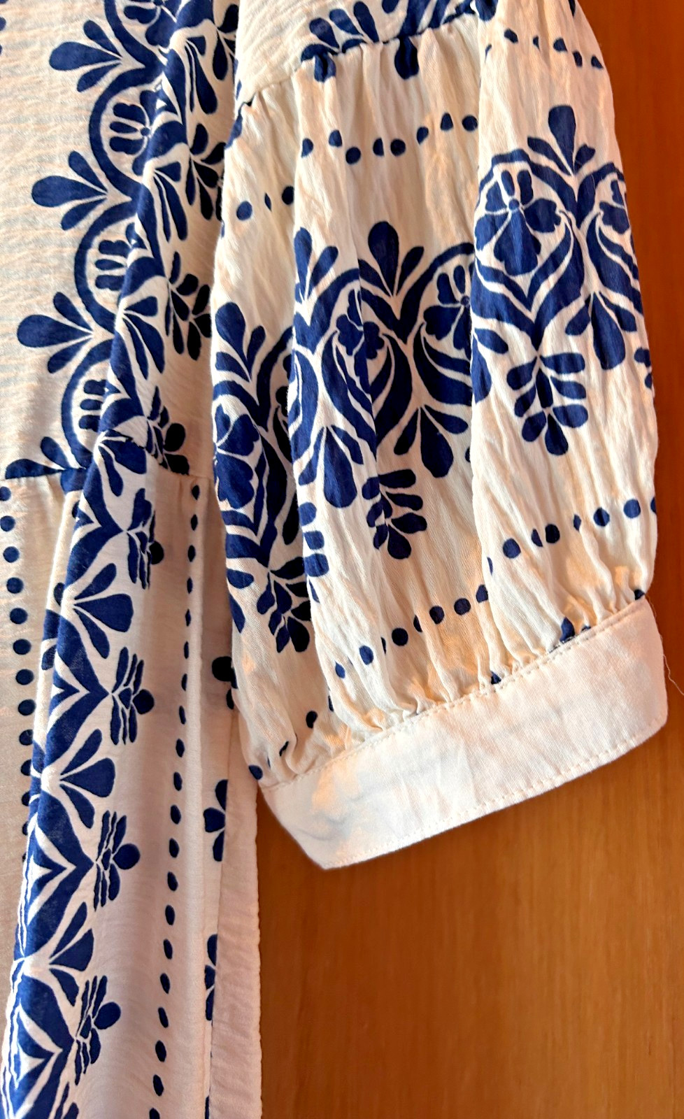 Fig & Flower Tropical Tiered Midi Dress Blue White Sz L Summer Coastal Vacation
