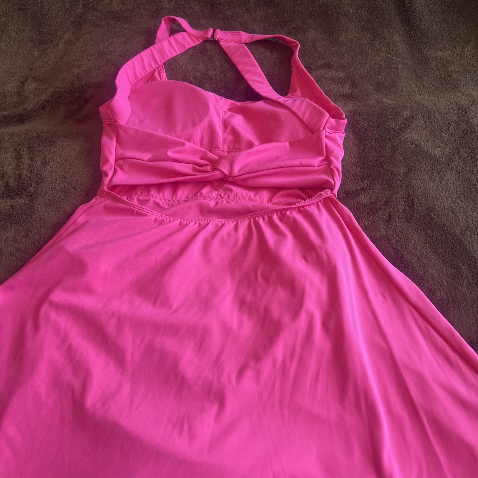 Halara Pink Tank Dress Medium Adjustable Straps Halter