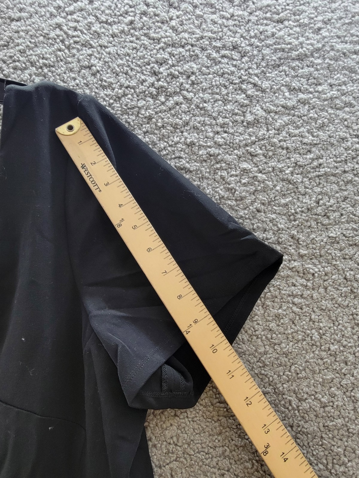 Rafaella Plus Size Gabardine Square Neck Short Sleeve Dress Women’s 20W Black