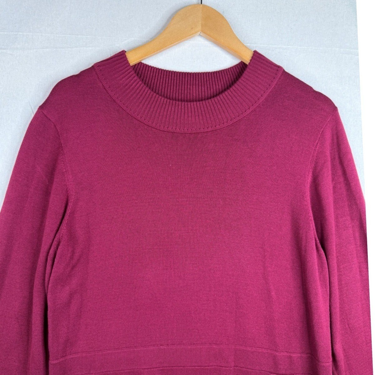 NWT Maia Womens Long Sleeve Midi Sweater Dress Size XL Wine Red