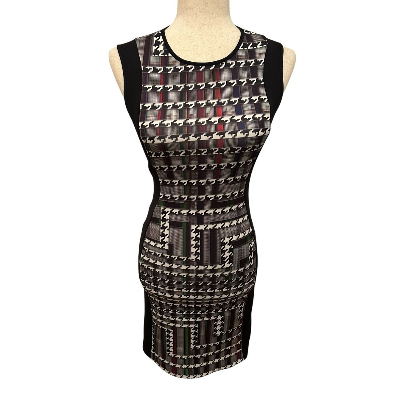 CLOVER CANYON Trinity Multicolor Neoprene Scuba Dress XS Bodycon Mini