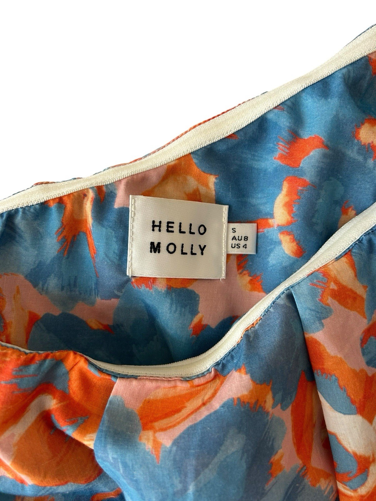 Hello Molly 2Pc Set Blue Size 4 Crop Top Midi Skirt Co Ord Vacation Wedding