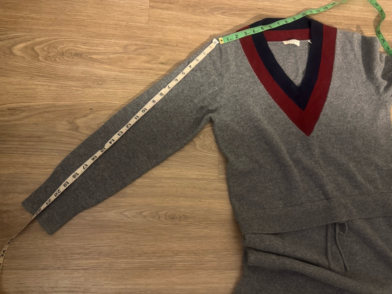 Sandro Paris Wool Cashmere Blend Gray Dress Long Sz 46/ US Small
