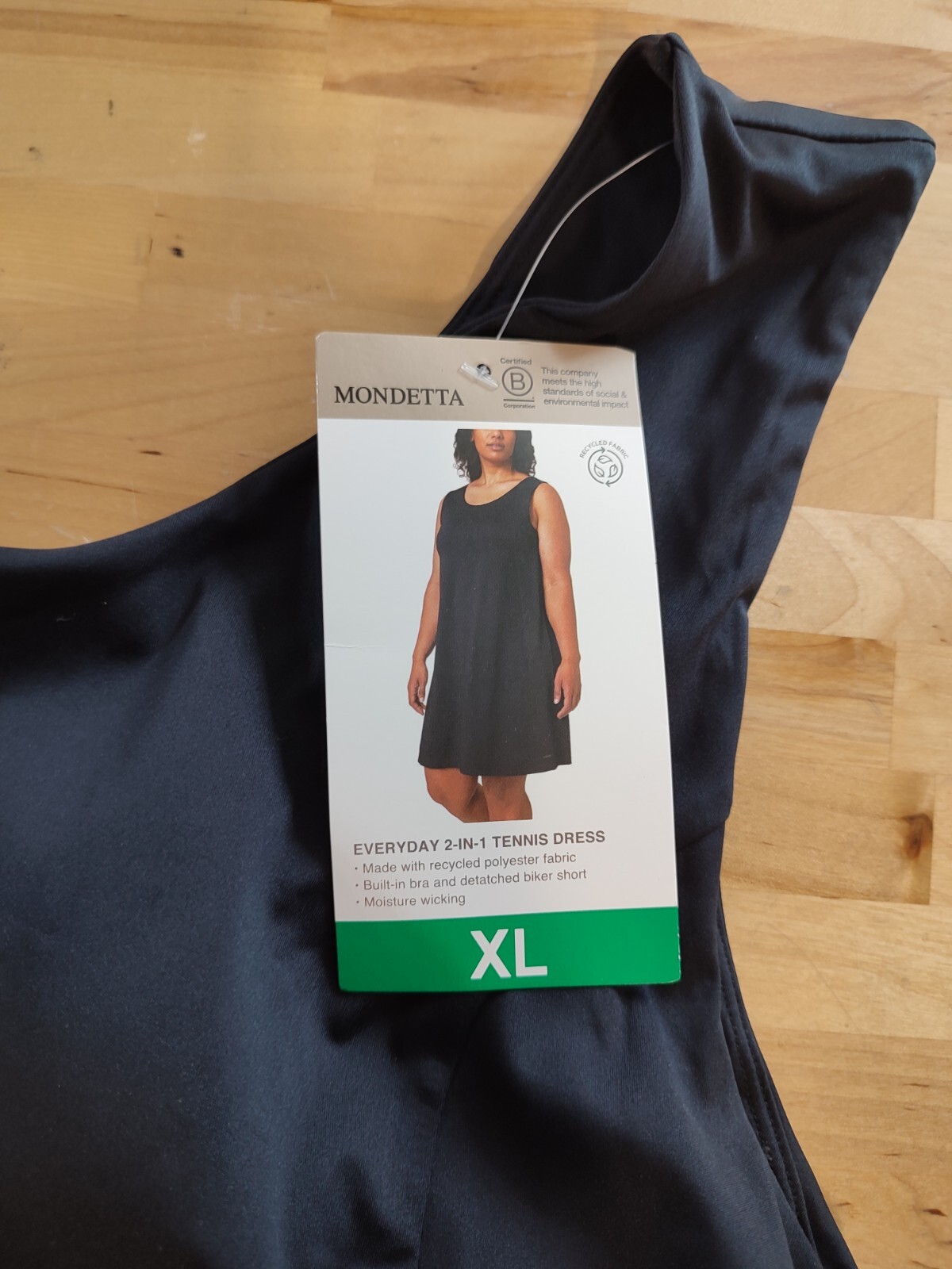 Mondetta Ladies’ Stretch Moisture Wicking Active Dress With Shorts Black XL