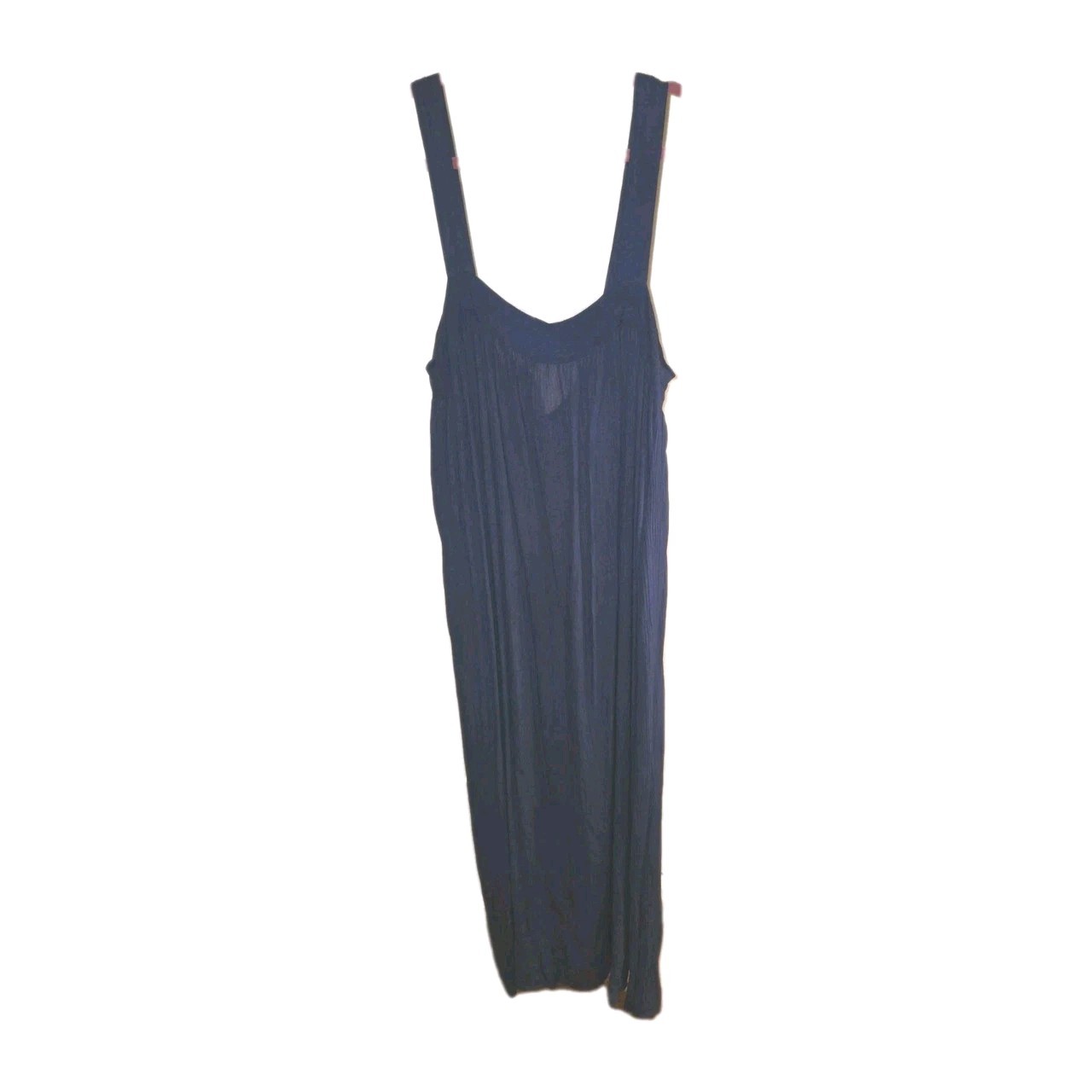 Women’s Large Pink Blush Blue Long, Crepe, Slub Knit, Strappy & Tie Dress