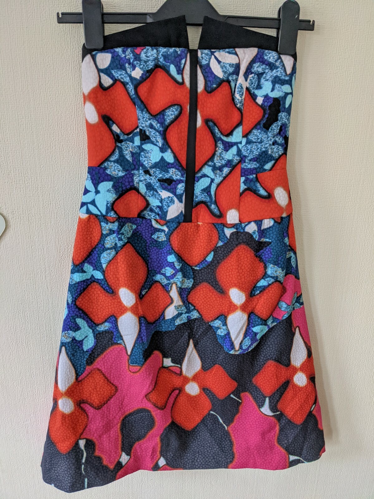 Peter Pilotto Mini Floral Strapless Party Cocktail Dress Abstract Pattern 2 UK 6