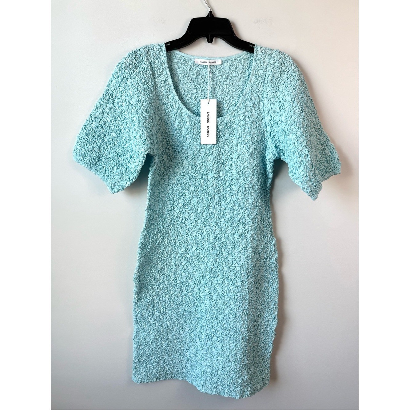 Samsoe Samsoe Sophia Textured Mini Dress Iced Aqua M