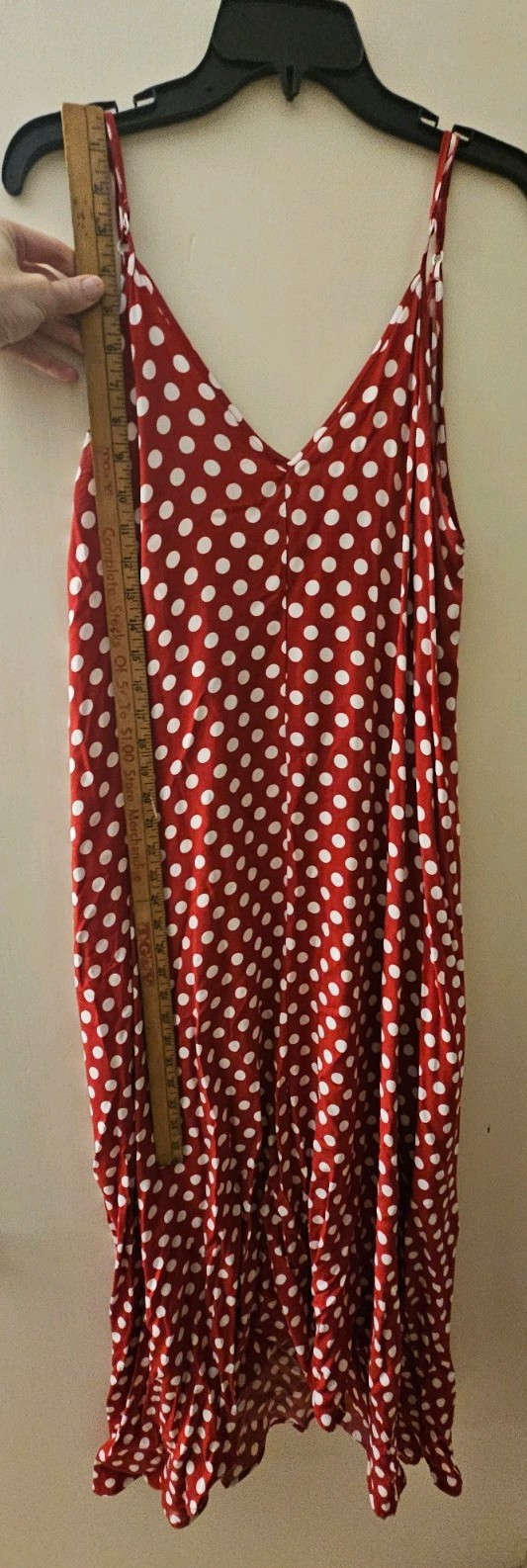 LILBETTER Red White Polka Dot Maxi Dress Women’sSZ XL AdjustableStrapsSleeveless