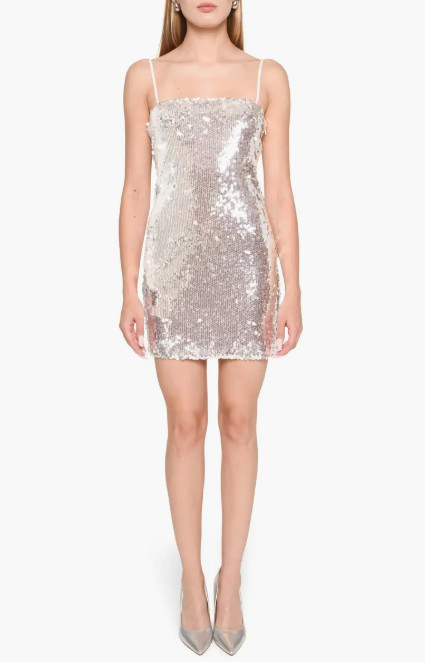 WAYF Jourdan Sloane White Sequin Strap/Strapless Minidress SZ M NWT
