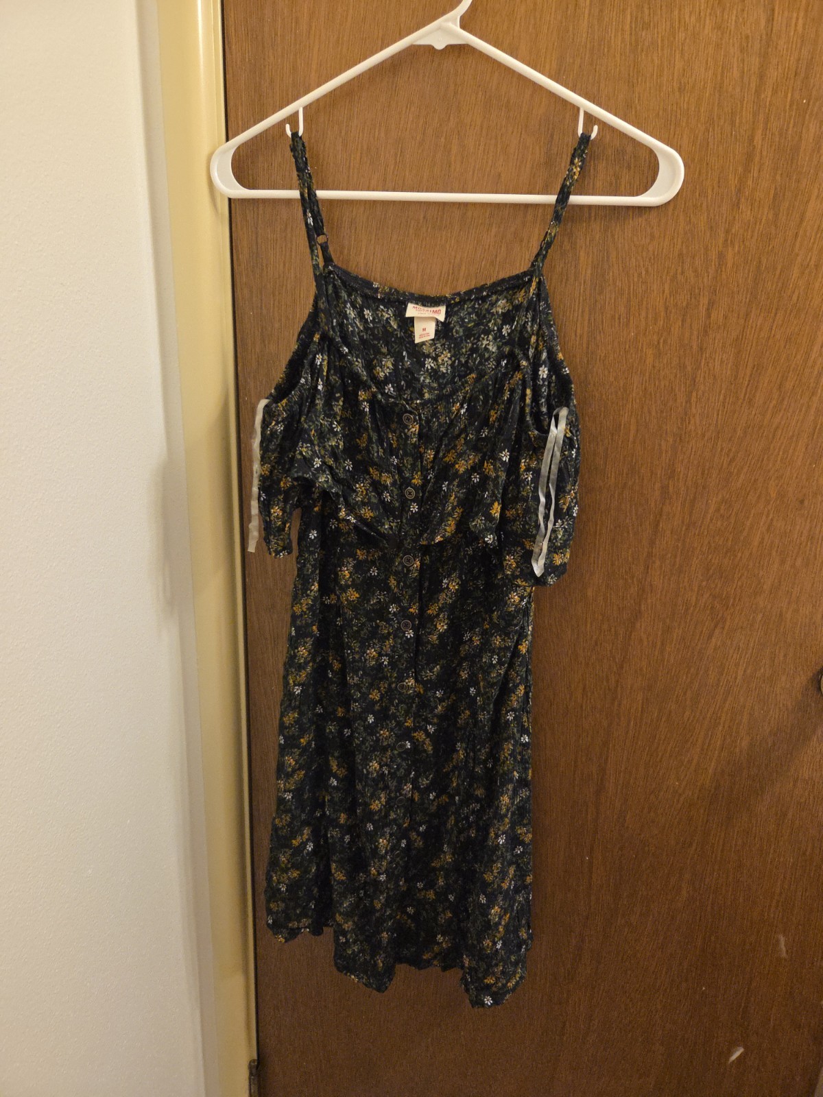 Mossimo Supply Co Junior M Floral Off Shoulder Button Dress Cottagecore Boho
