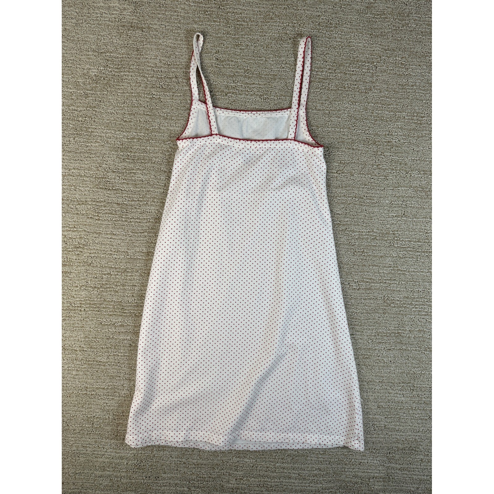 Brandy Melville White Red Polka Dot Scallop Coquette Mini Dress Cotton Italy