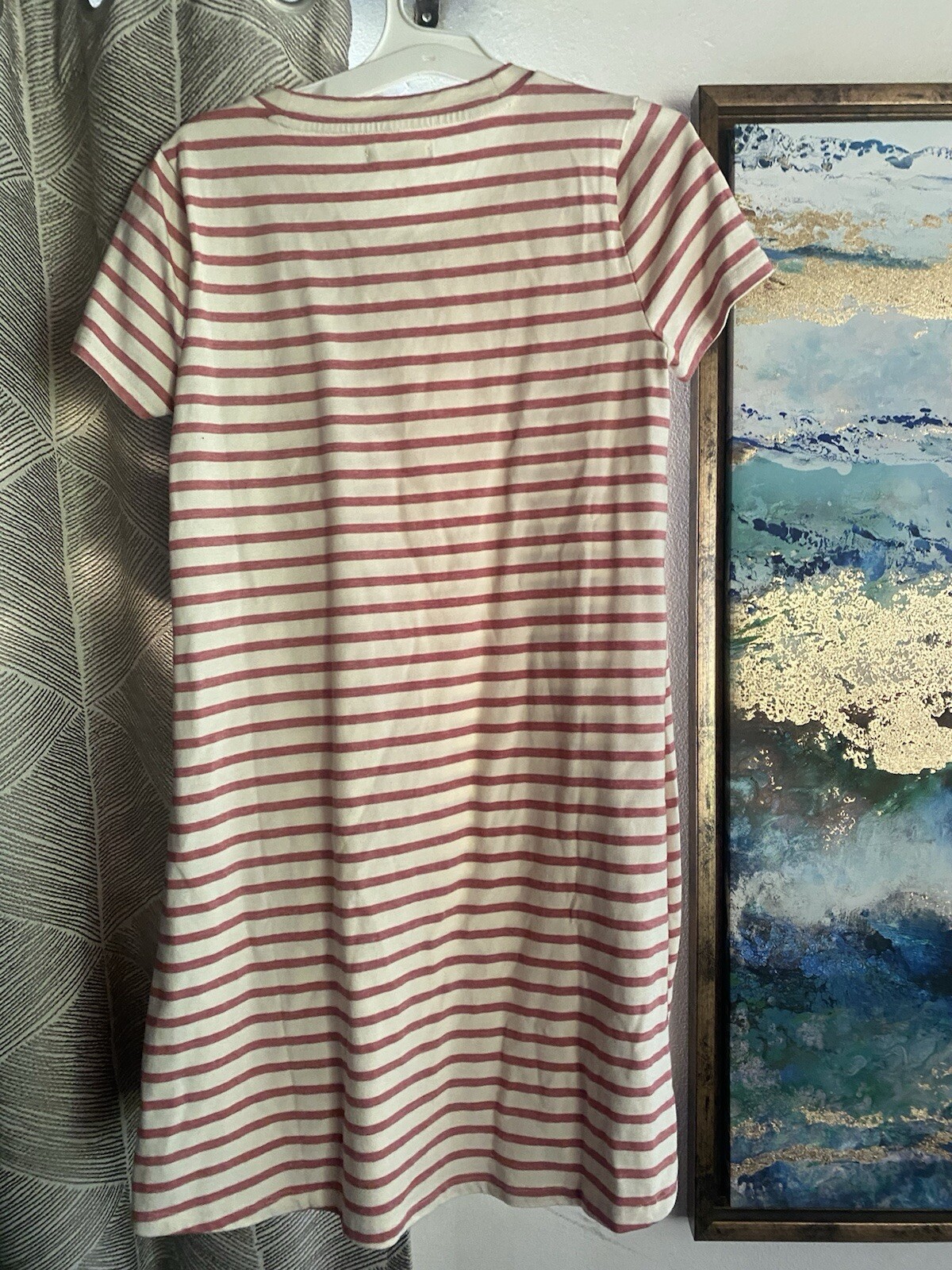 Madewell Mini Dress Muted Red/Cream Striped Retreat T-Shirt Sz XS NWT