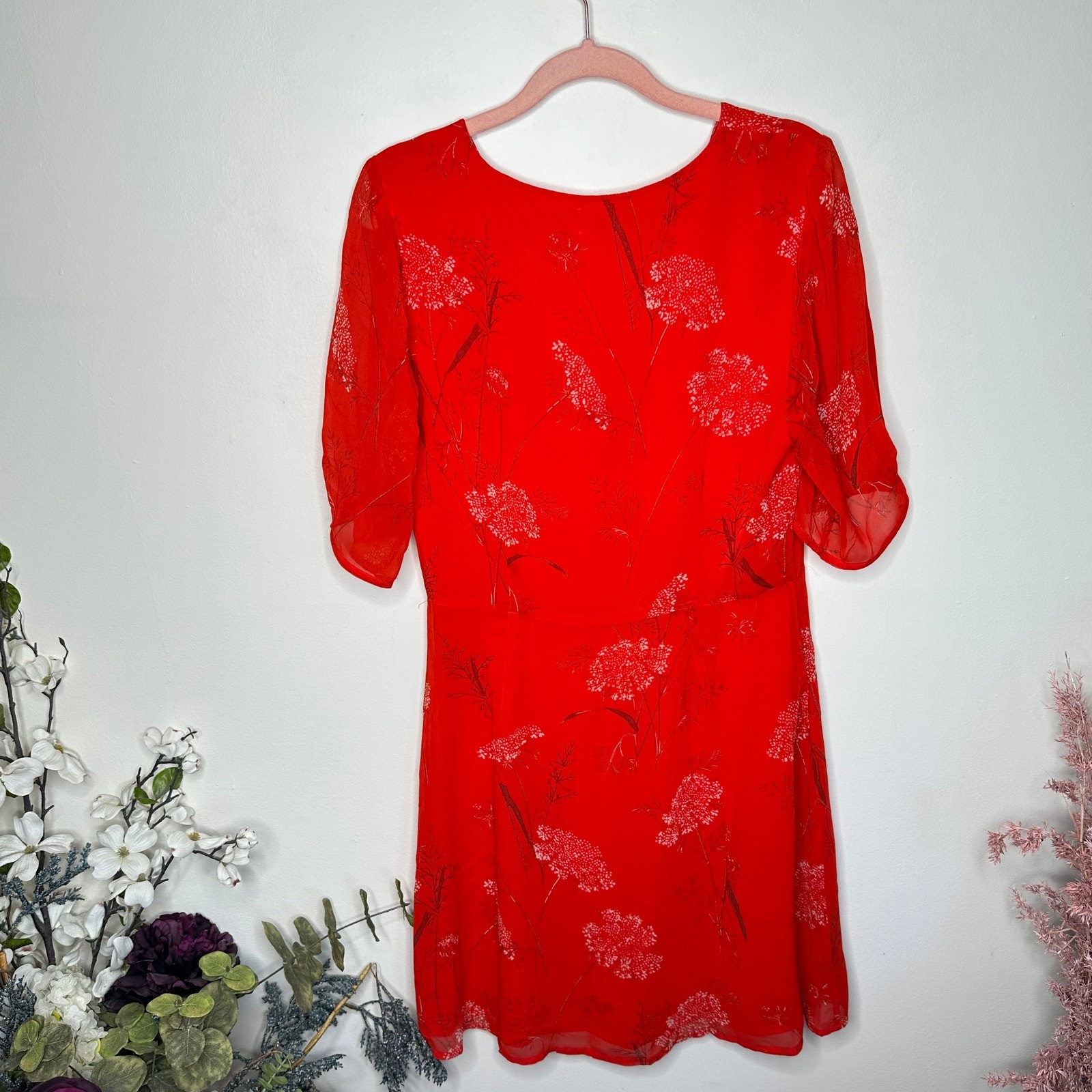 WILFRED x ARITZIA Button Front Dress Flame Scarlet Red {VV31}