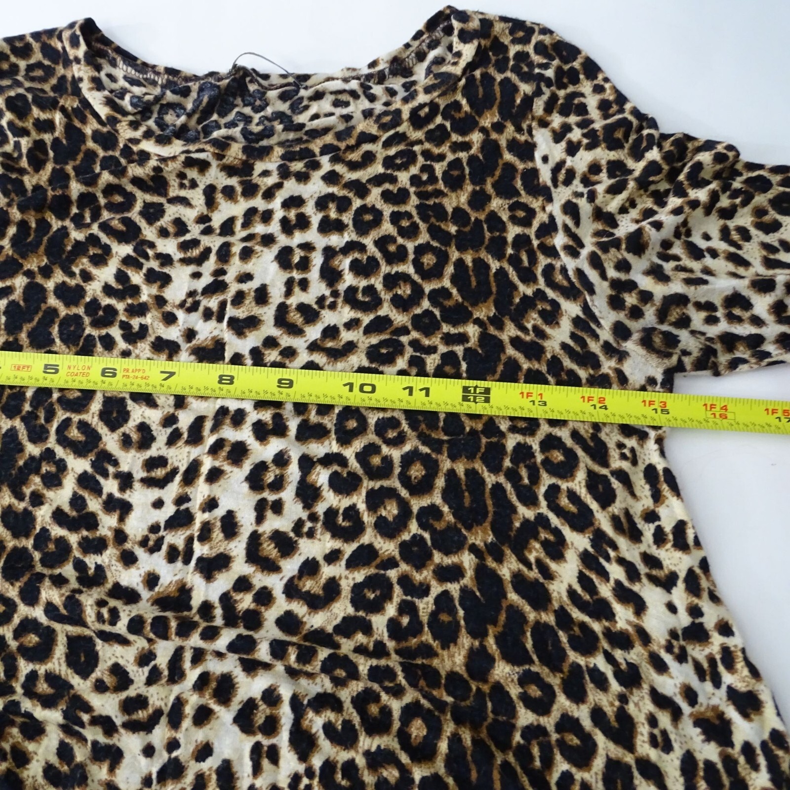 Cherish Leopard Animal Print Long Sleeve A-line Dress Women Size S Brown Tan