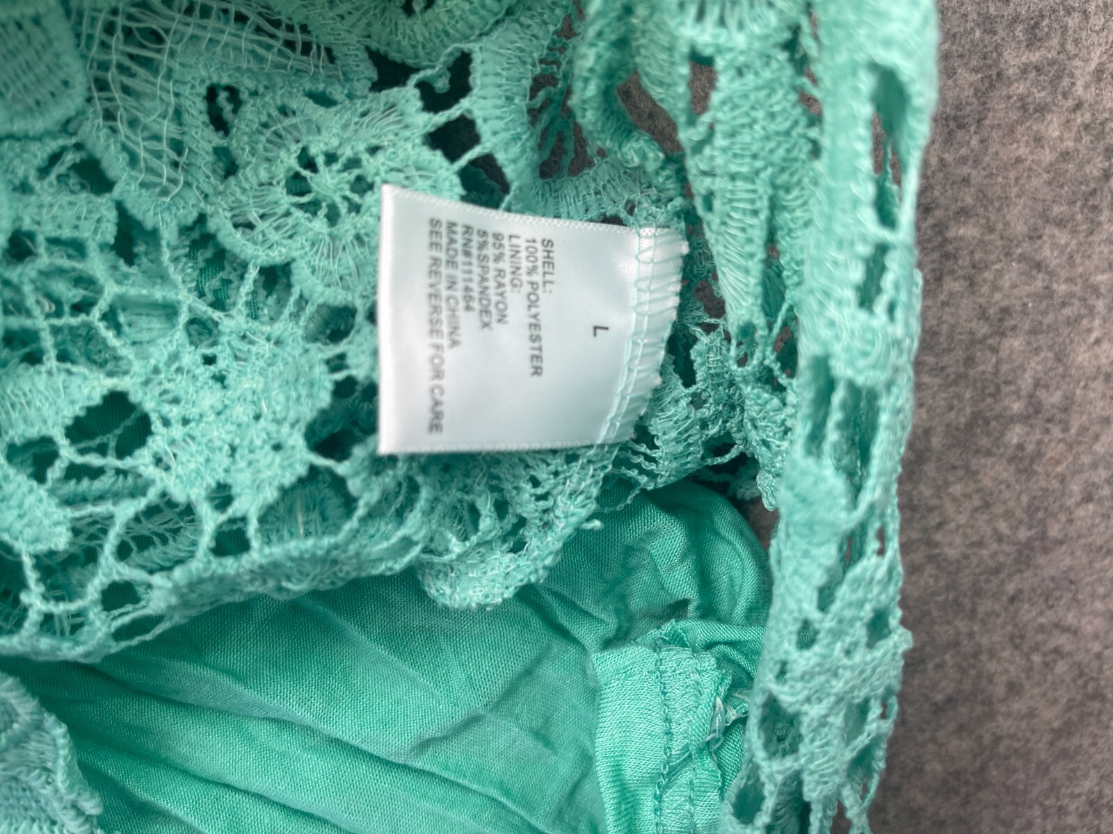 K Jordan Dress Size Large L Turquoise Blue Lace Crochet Layered Knee Length