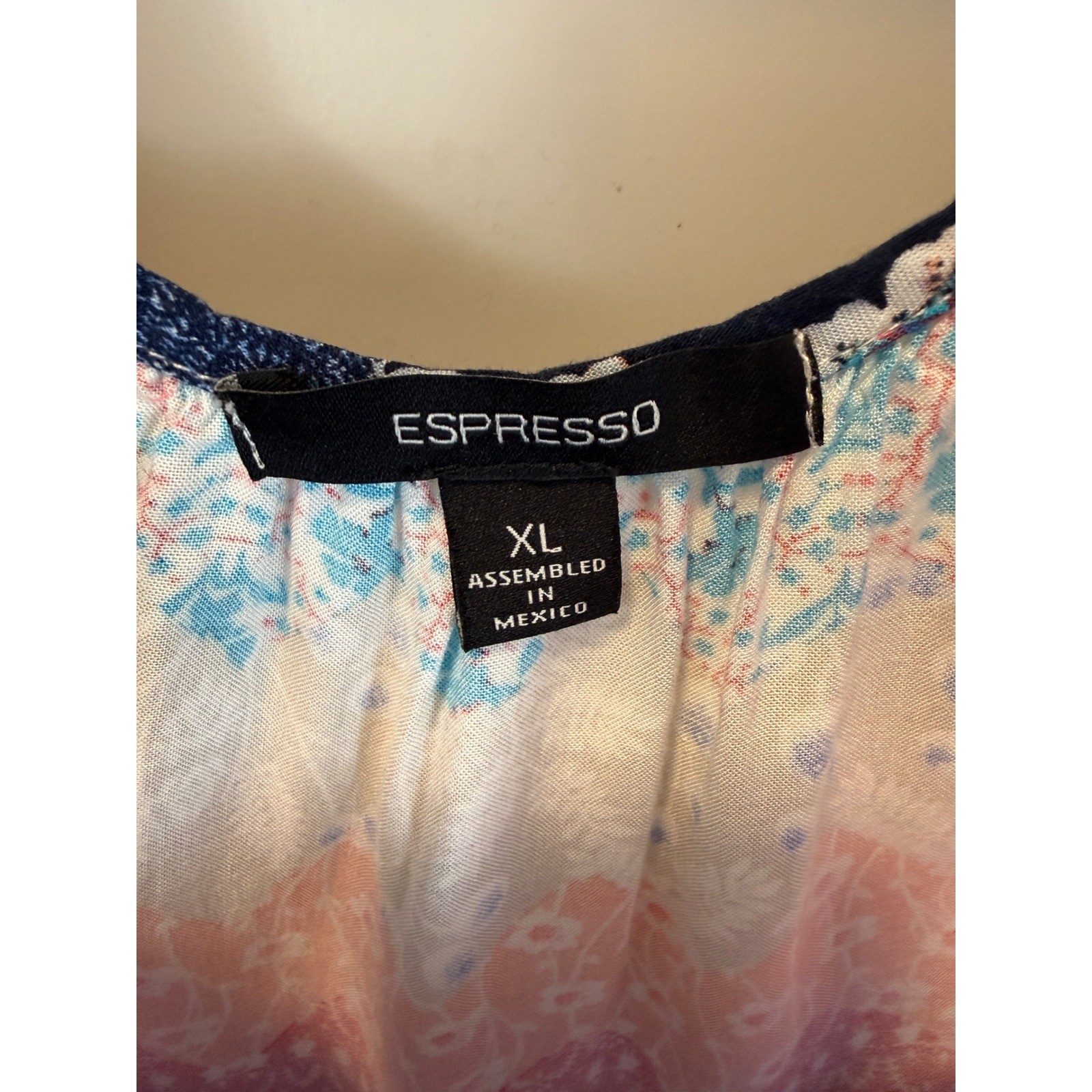 Espresso Chevron Floral Patchwork Cold Shoulder Slip Dress Size XL Grandmacore