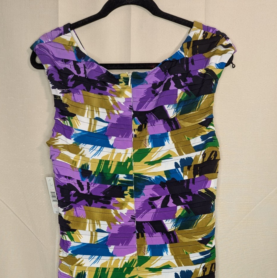 New Directions Women’s Size 14 Multicolor Stretch Sleeveless Sheath Dress