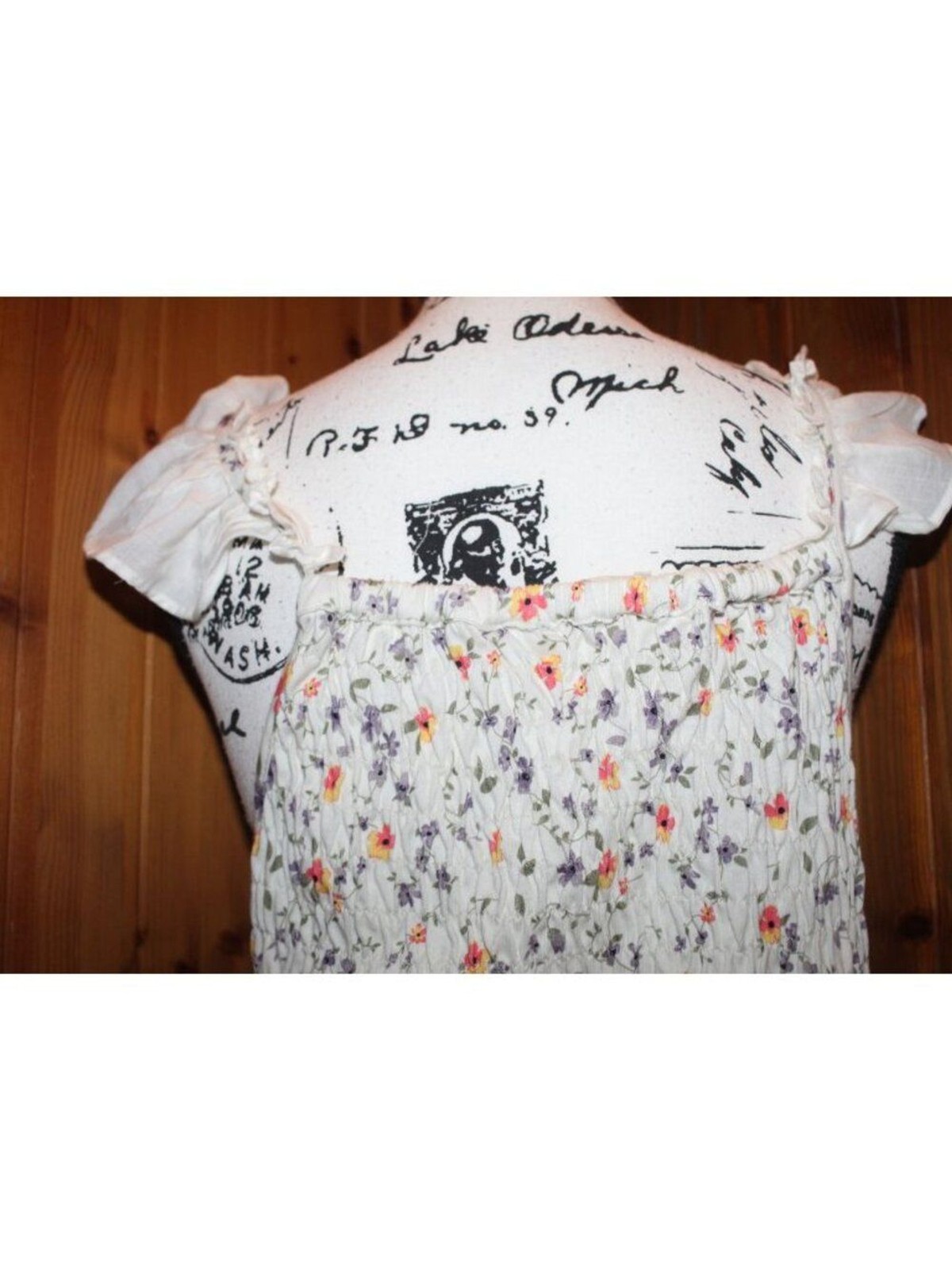 Anthropologie Romantic Fully Smocked Dress Floral Coquette Size M !00% Cotton