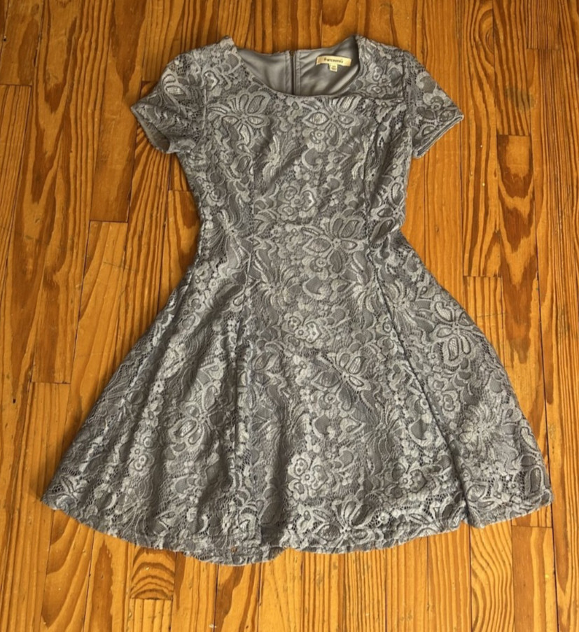 Francesca’s Hilda Lace A-Line Blue Dress Women’s XS Fully Lined Zip Closure