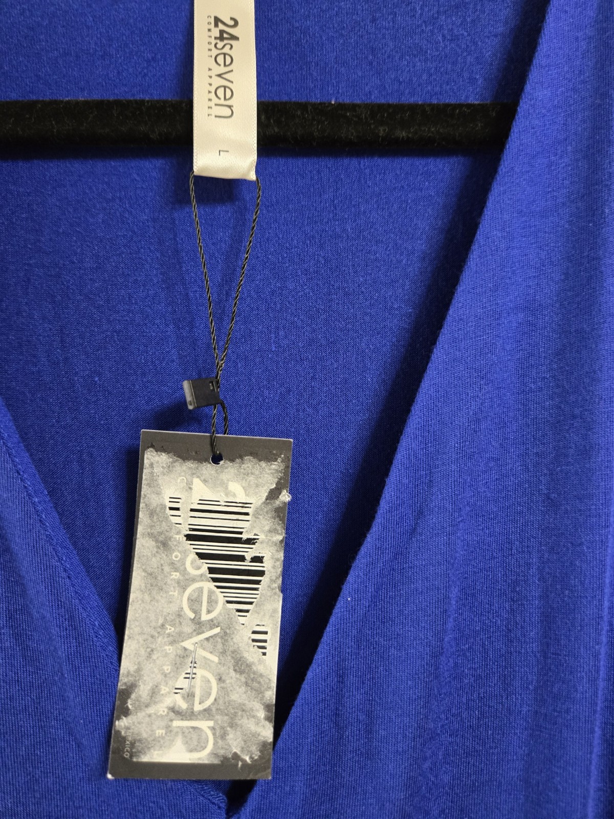 Nwt 24seven Comfort Apparel Sleeveless V Neck Maxi Dress Size Large Blue