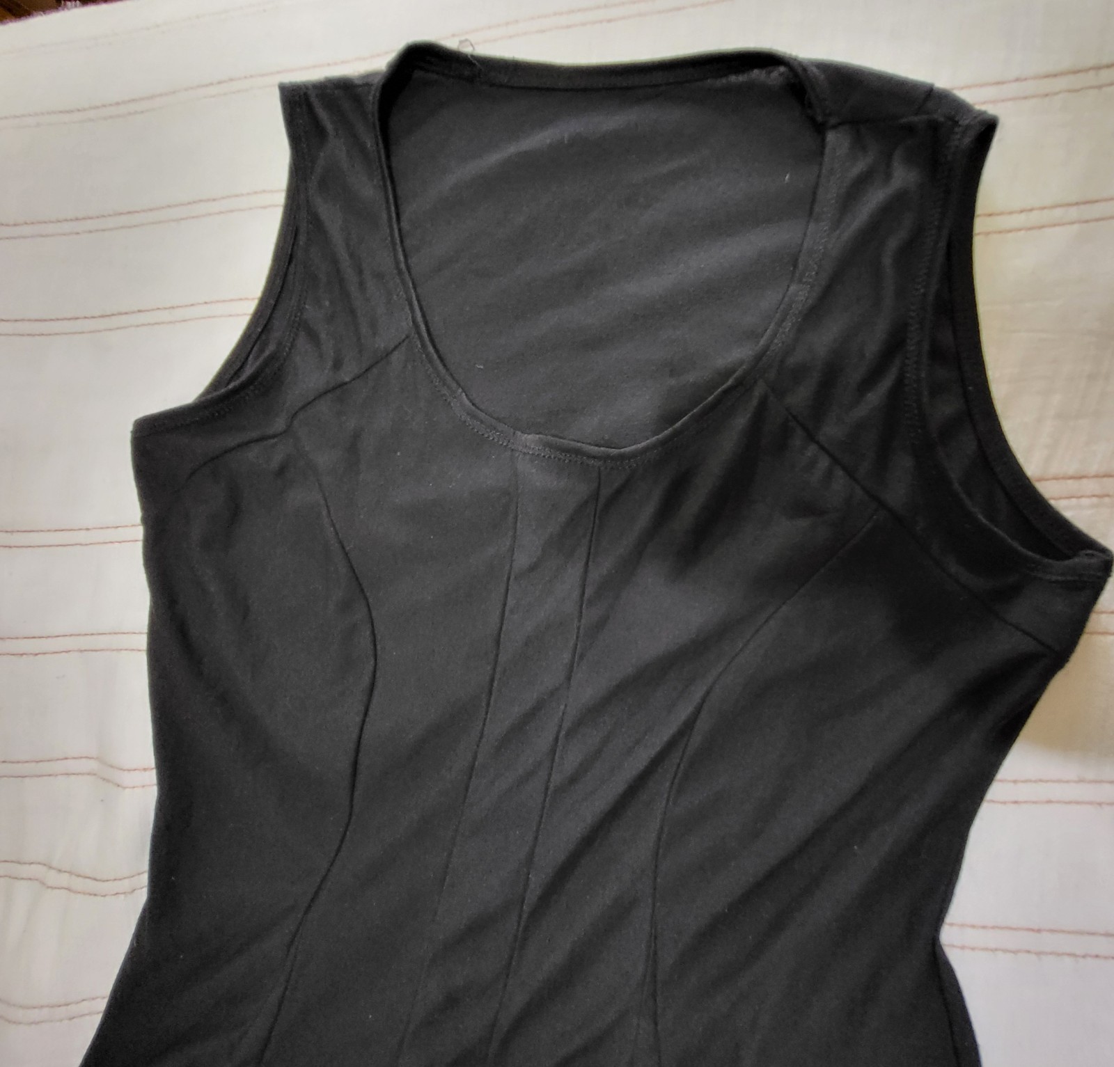 Maxi Dress Architectural Seams Fit Flare Size L Sleeveless Long Skirt