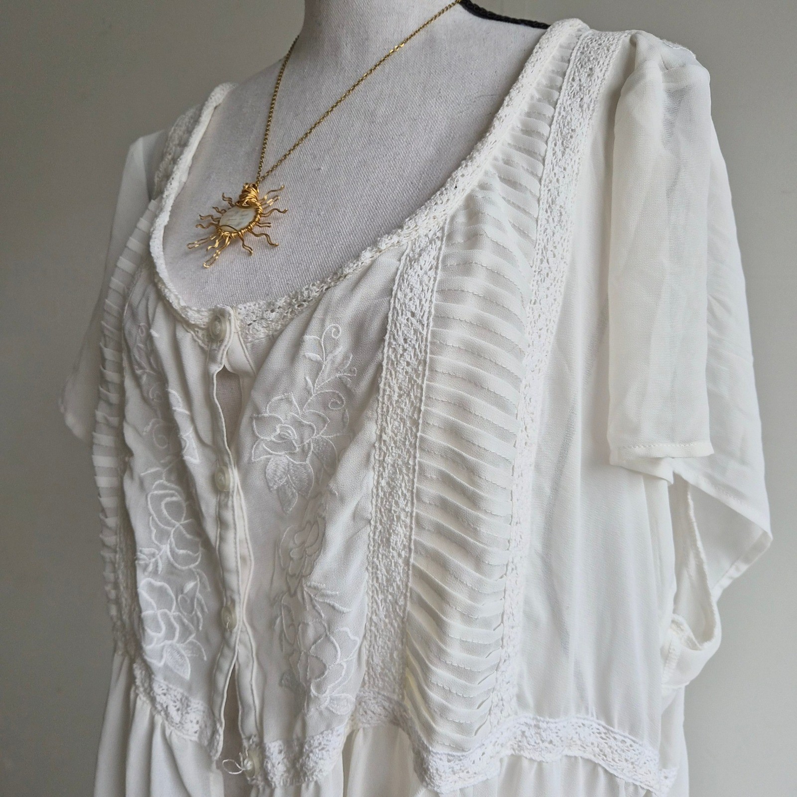 Torrid Sheer Midi Shirt Dress Women 4XL Coquette Cottagecore Angelcore Fairycore